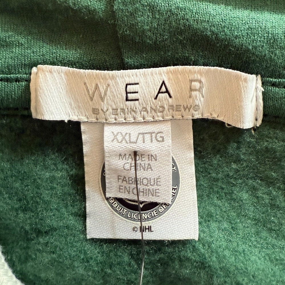 NEW! Erin Andrews Minnesota Wild Hoodie Womens XXL Green Lace-Up Short Pullover - Picture 4 of 10